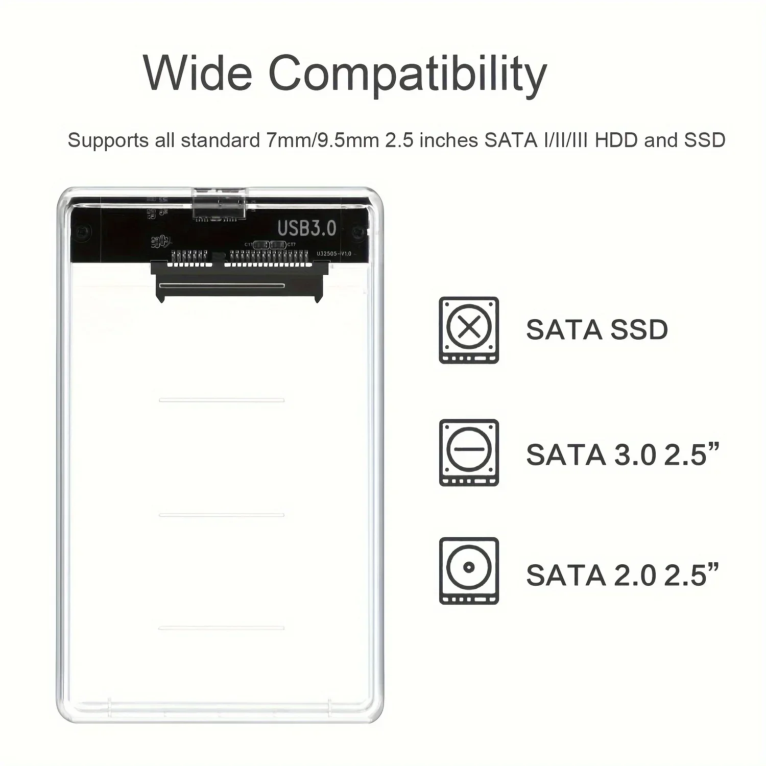 2.5 Inch Transparent HDD Enclo - đánh giá và giá Portable Ssd Enclosure