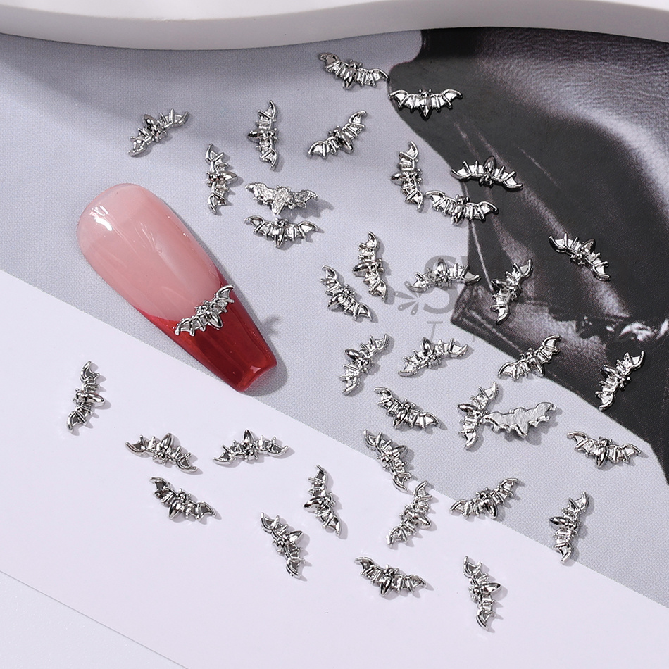 1 Box 3D Silver Bat Nail Charm - đánh giá và giá Tech Accessories Box