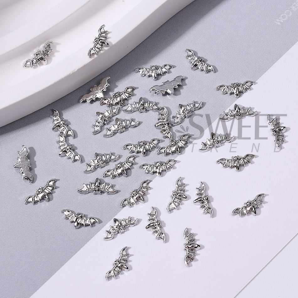 1 Box 3D Silver Bat Nail Charm - đánh giá và giá Tech Accessories Box