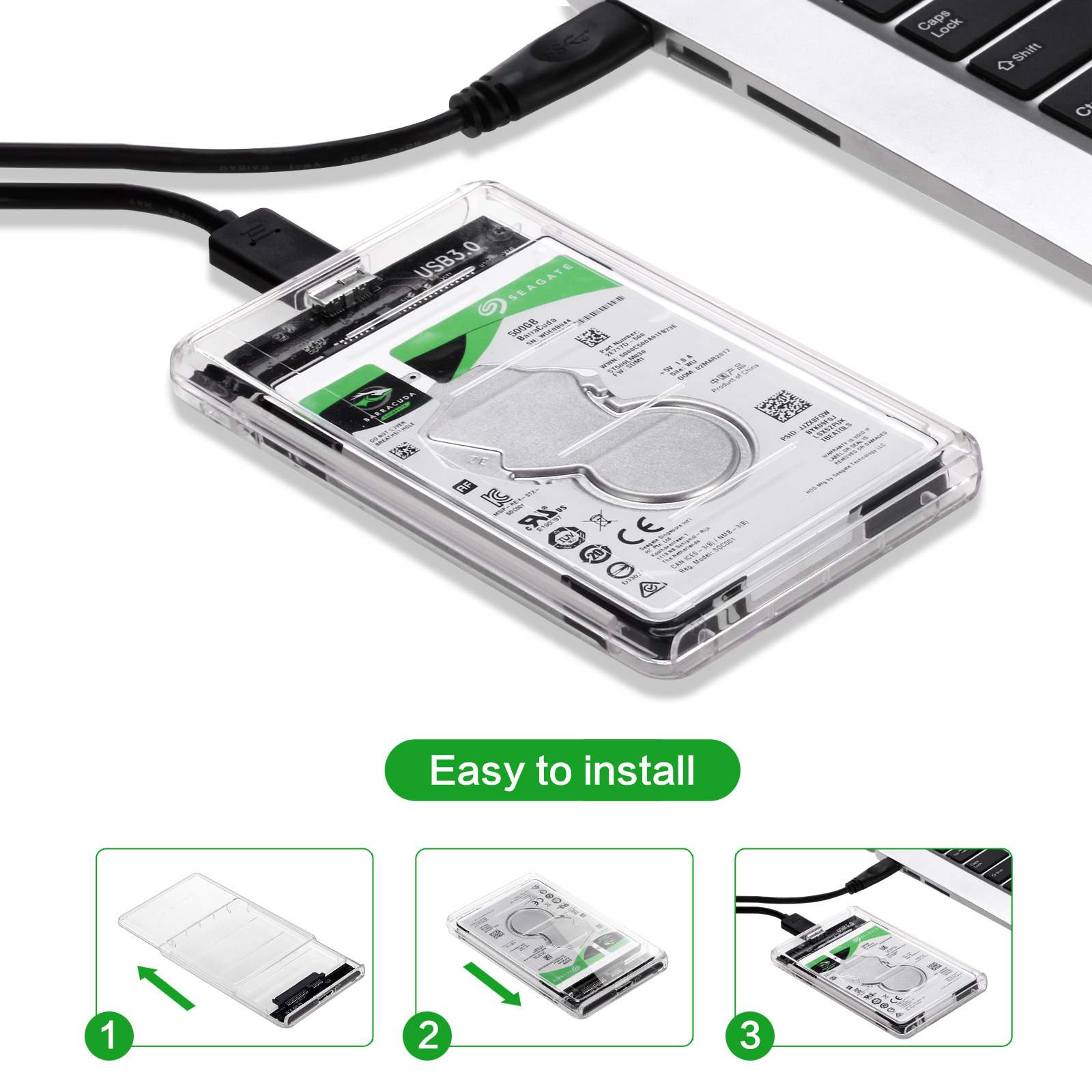 SATA to Type C Transparent 2.5 - đánh giá và giá Portable Ssd Enclosure