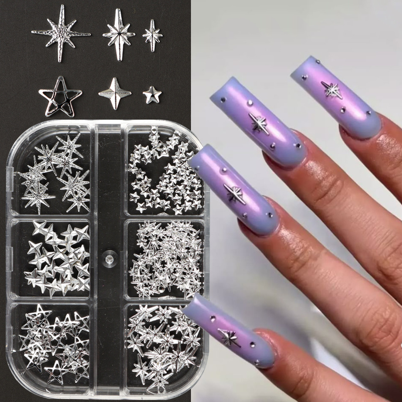 Metal Silver Star Nail Rivet S - đánh giá và giá Tech Accessories Box