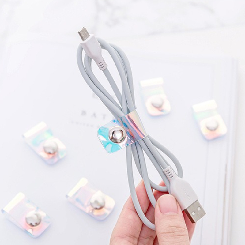 5Pcs INS Laser PVC Starp Data  - đánh giá và giá Travel Cable Organizer