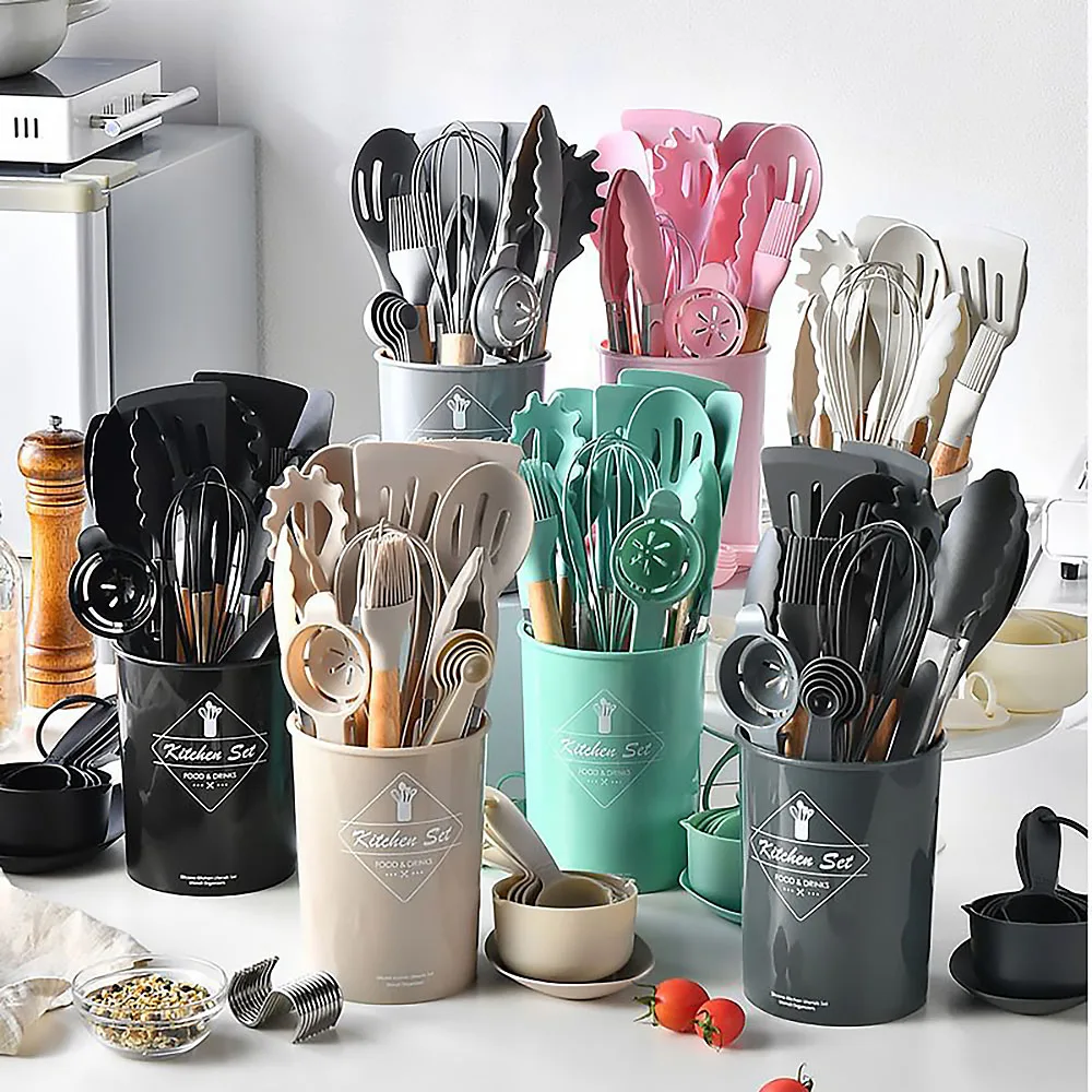 34Pcs Silicone Utensils Set Bl - đánh giá và giá Hi Tech Kitchen Accessories